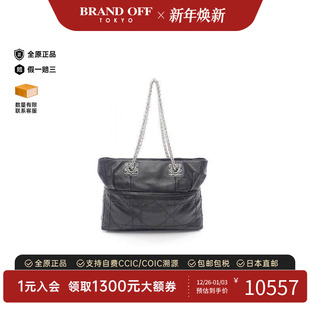 中古Dior迪奥女包B级9新tote bag托特包牛皮托特包黑色