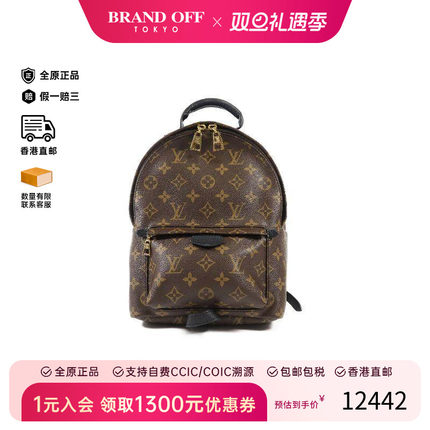 中古LV路易威登女包A级95新Backpack涂层/防水帆布双肩包棕色HK
