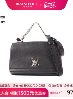 中古LV路易威登女包B级9新Shoulder bag肩包牛皮斜挎包黑色HK正品
