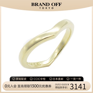 中古TIFFANY＆CO蒂芙尼A级95新curved band戒指_指环18k黄金时尚