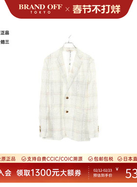 中古Hermes爱马仕男A级95新tailored jacket修身夹克帆布外套白色