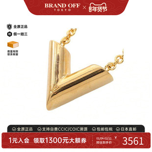 中古LV路易威登女A级95新necklace项链镀金金属项链金色