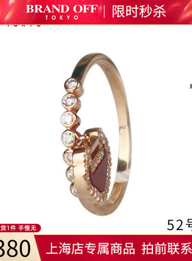 中古Qeelin麒麟红玛瑙如意锁戒指