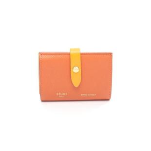 中古Celine赛琳女B级9新card case卡包牛皮卡包橘色