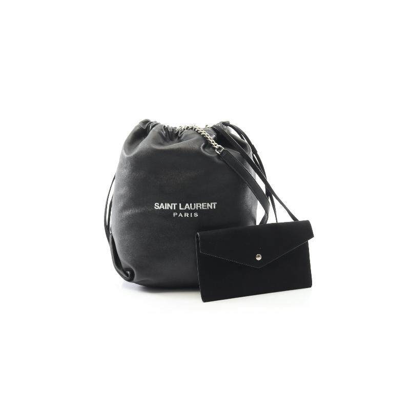 中古YSL圣罗兰女包A级95新chain shoulder链条肩带牛皮单肩包黑色