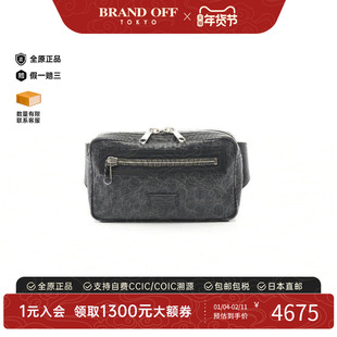 中古Gucci古驰男包A级95新waist bag腰包涂层/防水帆布斜挎包黑色