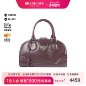 中古LV路易威登女包B级9新handbag手提包牛皮手提包紫色