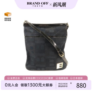 中古Bally巴利男包C级85新shoulder肩包帆布斜挎包黑色