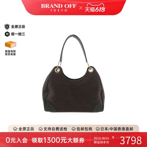 中古GUCCI古驰帆布单肩女包