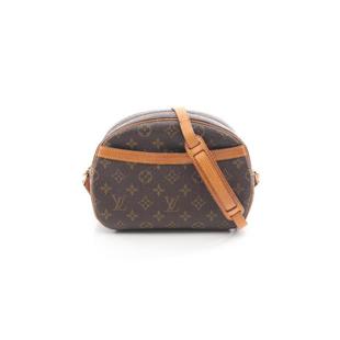 中古LV路易威登女包B级9新Blower苹果包涂层 防水帆布斜挎包棕色