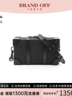 中古LV路易威登男包A级95新Soft Trunk软盒子包牛皮斜挎包黑色