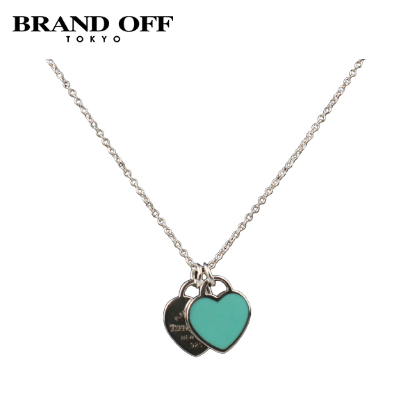 中古「95新」TIFFANY(蒂芙尼)Double Heart Tag 项链925 40.5cm