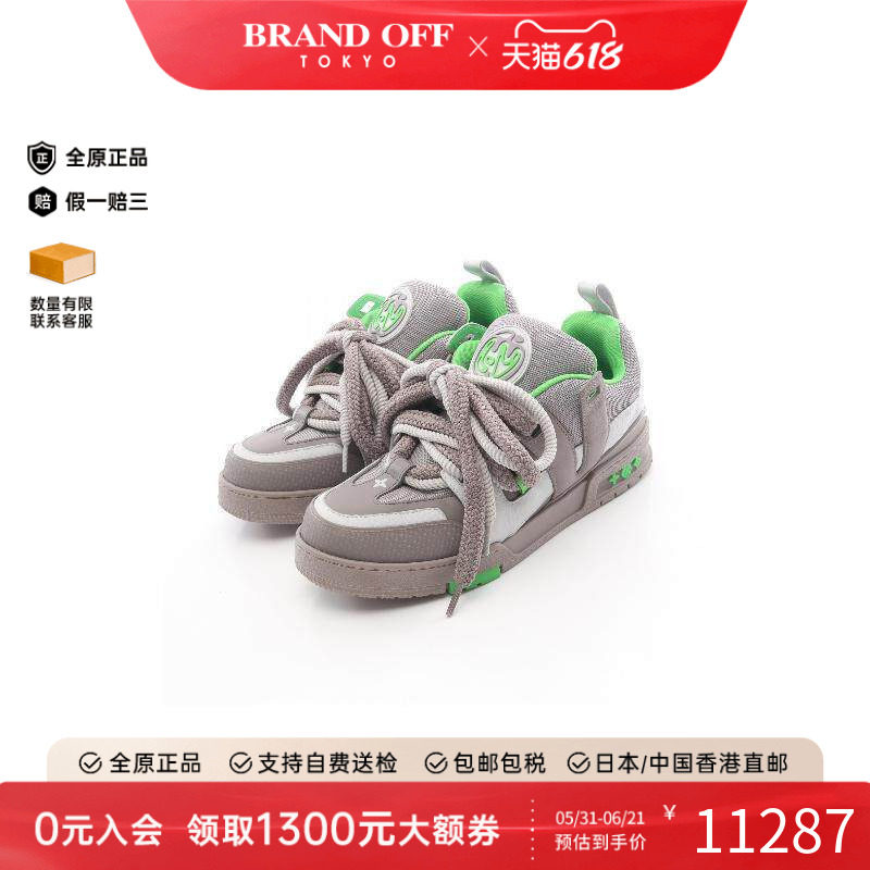中古LV路易威登男A级95新sneakers运动鞋牛皮鞋灰色正品BRANDOFF