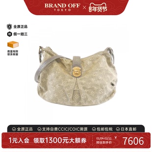 中古LV路易威登女包B级9新Monogram Denim Slightly斜挎包正品