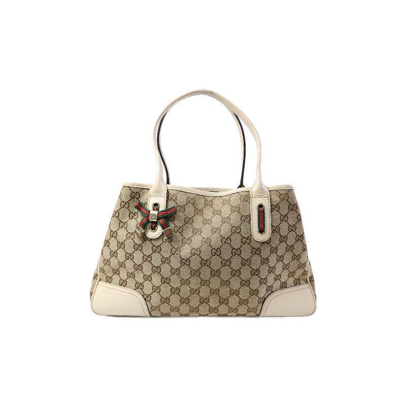 中古Gucci古驰女包B级9新shoulder bag斜挎包帆布单肩包白色