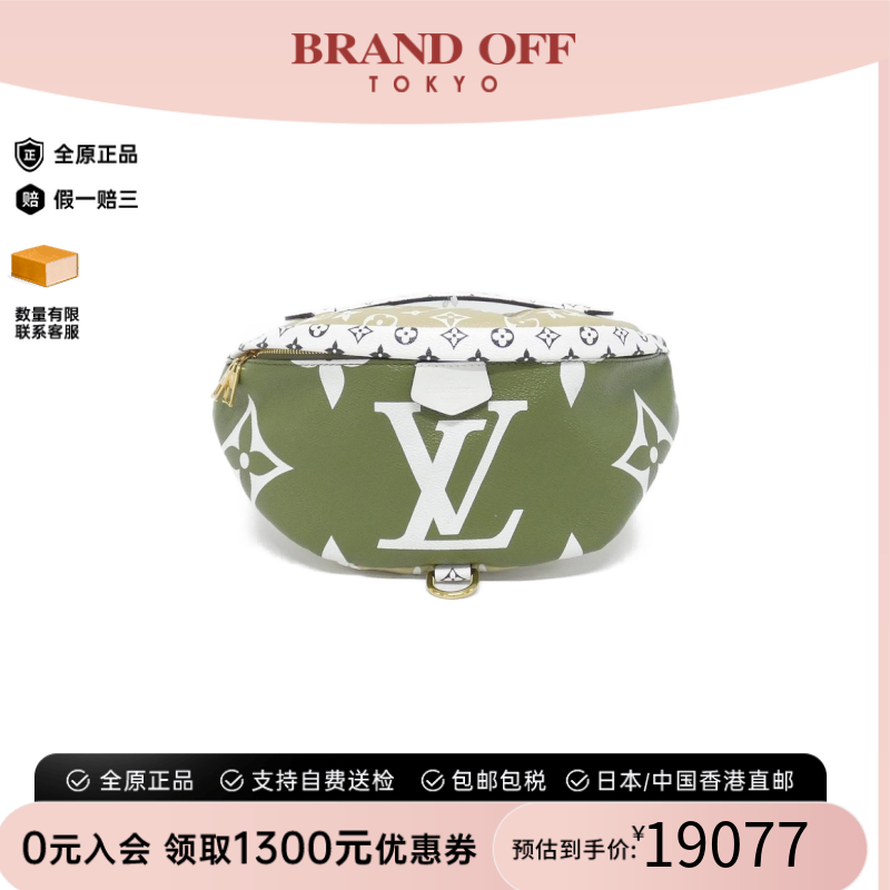中古LV路易威登女包A级95新 Giant Bum Bag老花腰包正品BRANDOFF