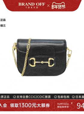 中古GUCCI古驰女包A级95新HORSEBIT 1955马衔扣包皮革斜挎包