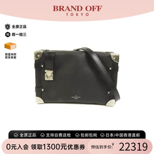 中古LV路易威登女包B级9新Side Trunk软盒子包牛皮斜挎包黑色正品