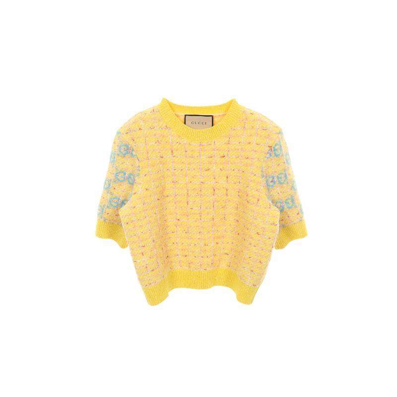 中古Gucci古驰女S级99新knit针织羊毛上衣黄色,女装/女士精品,衬衫,淘宝优惠券,粉丝福利购,淘宝优惠卷