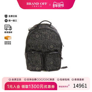 中古LV路易威登男包B级9新Backpack背包尼龙双肩包黑色正品时尚