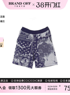 中古LV路易威登男A级95新short短的棉裤子蓝色复古经典BRANDOFF