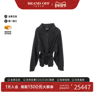 中古Chanel香奈儿女A级95新blouse女士衬衫羊毛上衣黑色