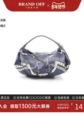 中古Hermes爱马仕女包S级99新blue indigo靛蓝丝绸手提包蓝色正品