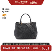 中古Prada普拉达女包A级95新Handbag手包帆布斜挎包黑色正品 时尚