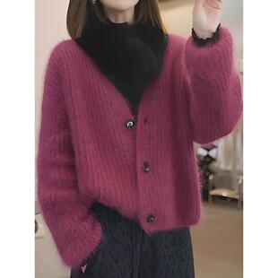 JOYIASS毛衣女款2025新款时尚V领加厚上衣秋冬季小个子减龄百搭针