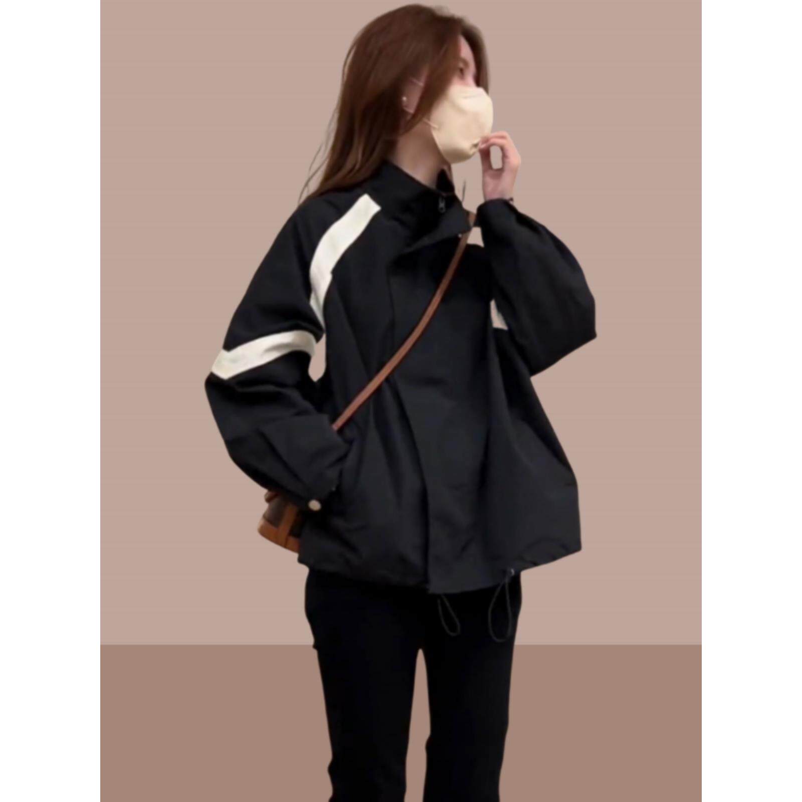 JOYIASS春秋季冲锋衣棒球服短外套女2025新款爆大码胖mm轻薄夹克