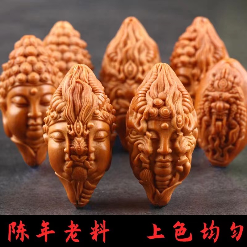#橄榄核手串一念之间 手工核雕2.0大籽橄榄胡刻雕文玩男女手链无