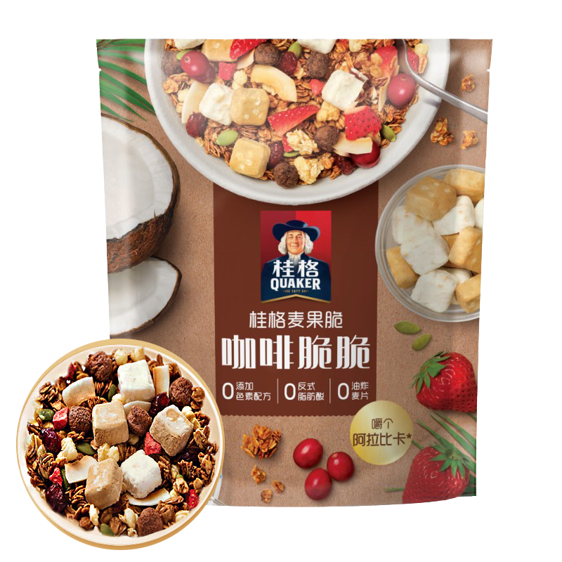 桂格水果燕麦片泡牛奶开袋即食