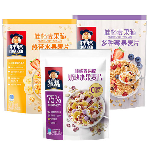 桂格热带420克泡酸奶美味麦果脆