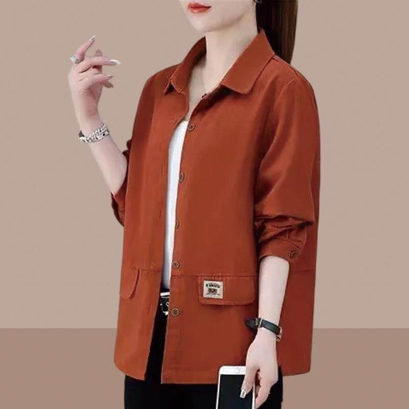JOYIASS洋派衬衫外套女士2025春秋新款中年妈妈爆款休闲短款大尺