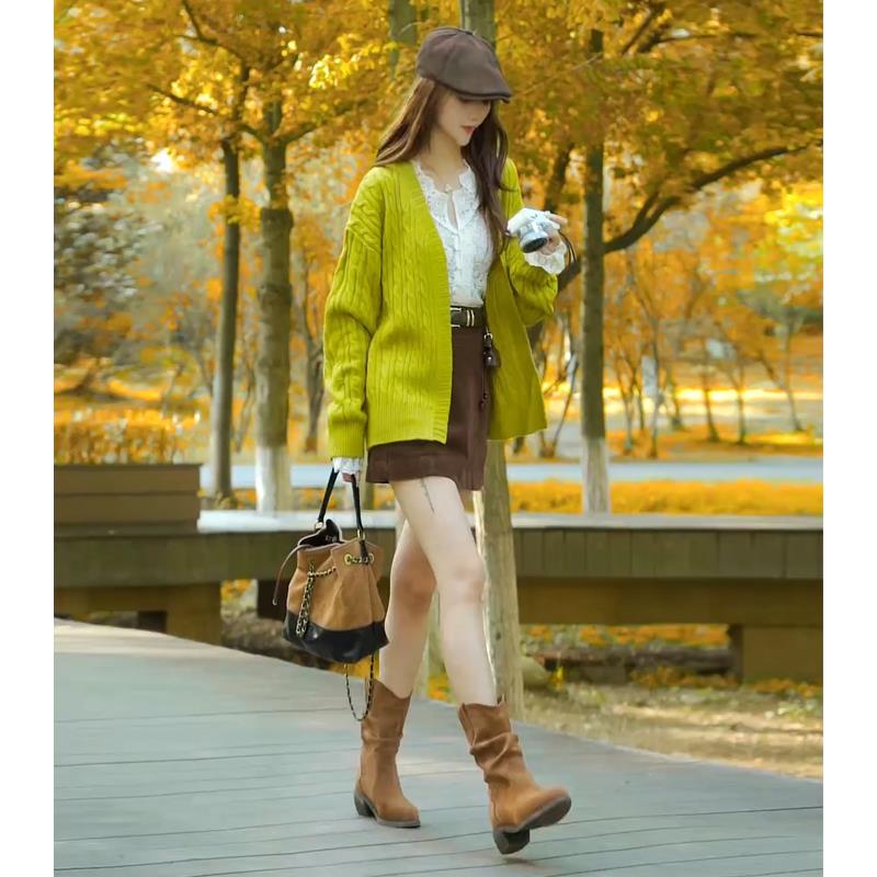 JOYIASS巨好看的早秋穿搭针织外套女2025新款今年流行独特漂亮毛