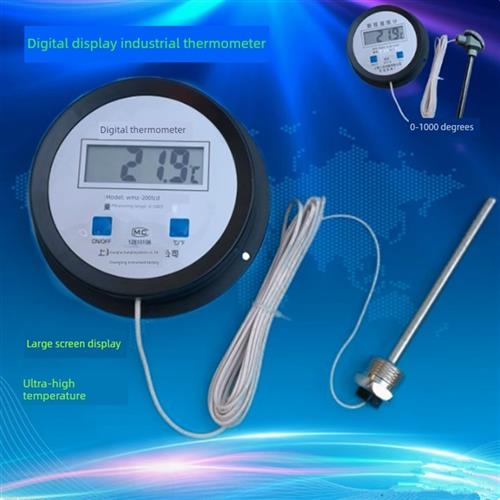 高温数显温度计500 800 1000度油温测量探头工业烤箱温度计