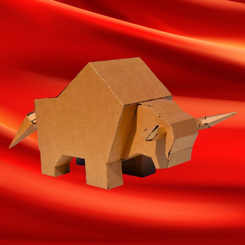 纸辉家瓦楞纸箱立体模型开荒牛美术涂鸦材料白色儿童diy手工玩具