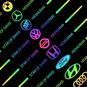 汽车引擎盖划痕遮挡车身创意文字装 饰贴纸反光贴七彩镭射拉花车贴