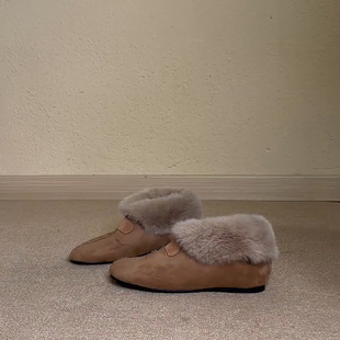 时尚 简约深口一脚蹬懒人棉靴子 百搭外穿加绒保暖雪地靴女2025冬季