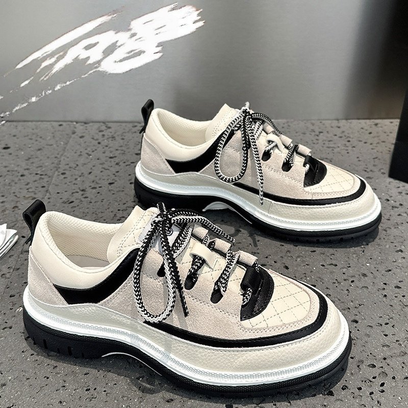 小个子拼色休闲小白鞋女2026年冬季新款爆款熊猫厚底小香风运动鞋,女鞋,时尚休闲鞋,淘宝优惠券,粉丝福利购,淘宝优惠卷