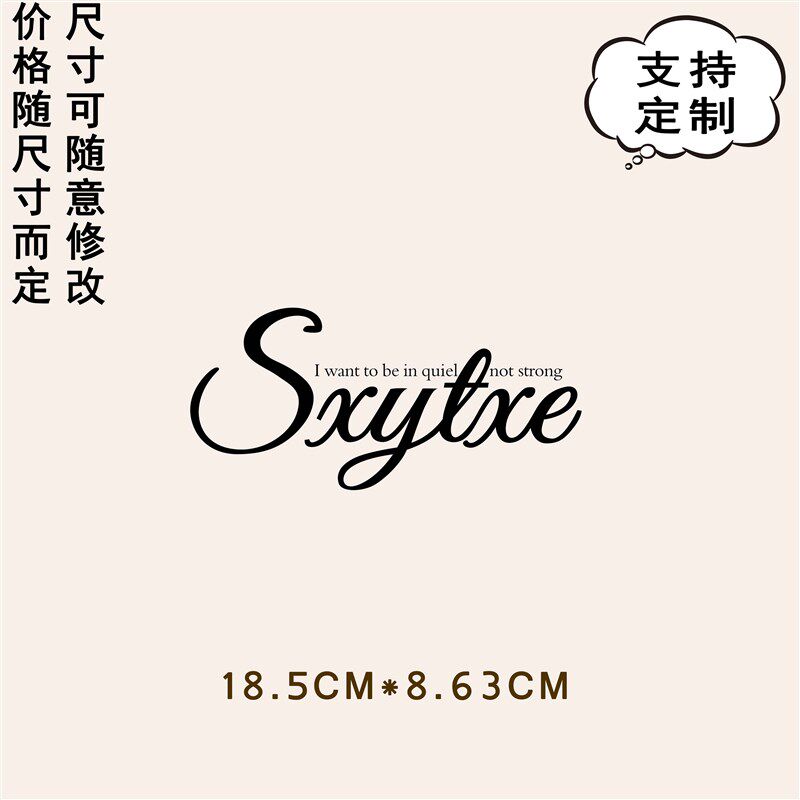 烫画定制字母 sxytxe i want 印花图案柯p式热转印耐水洗白墨烫图