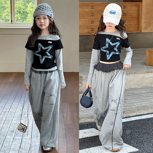 韩版 女童jazz爵士舞服装 模特时尚 走秀潮装 春秋季 儿童街舞套装 新款