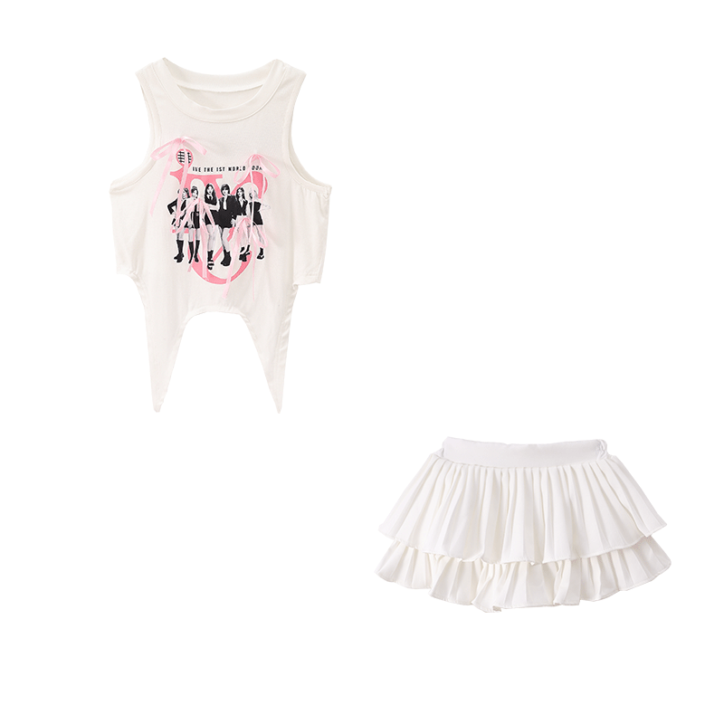 女童甜酷爵士舞走秀露肚脐演出服