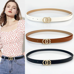 经典双G腰带女士装饰带时尚百搭女士双G皮带牛仔裤裤带女皮带批发
