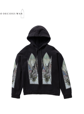 WHO DECIDES WAR 25FW 高街天使雕塑美国旗帜圣坛连帽卫衣