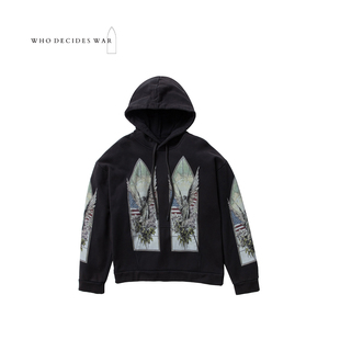 25FW WAR 高街天使雕塑美国旗帜圣坛连帽卫衣 DECIDES WHO