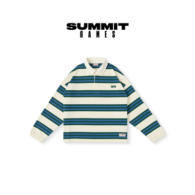 SUMMERGAMES条纹橄榄球Polo