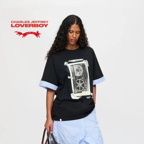 LOVERBOY撞色袖口短袖T恤