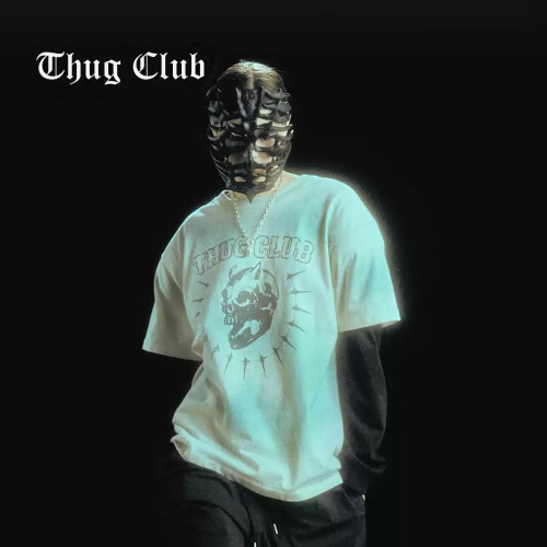 THUGCLUB复古骷髅印花短袖T恤