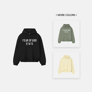 LOGO字母印花连帽卫衣男女同款 God 25SS Essentials Fear